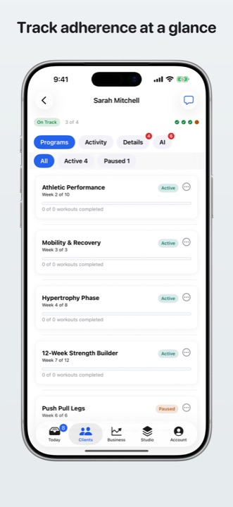 Track adherence at a glance